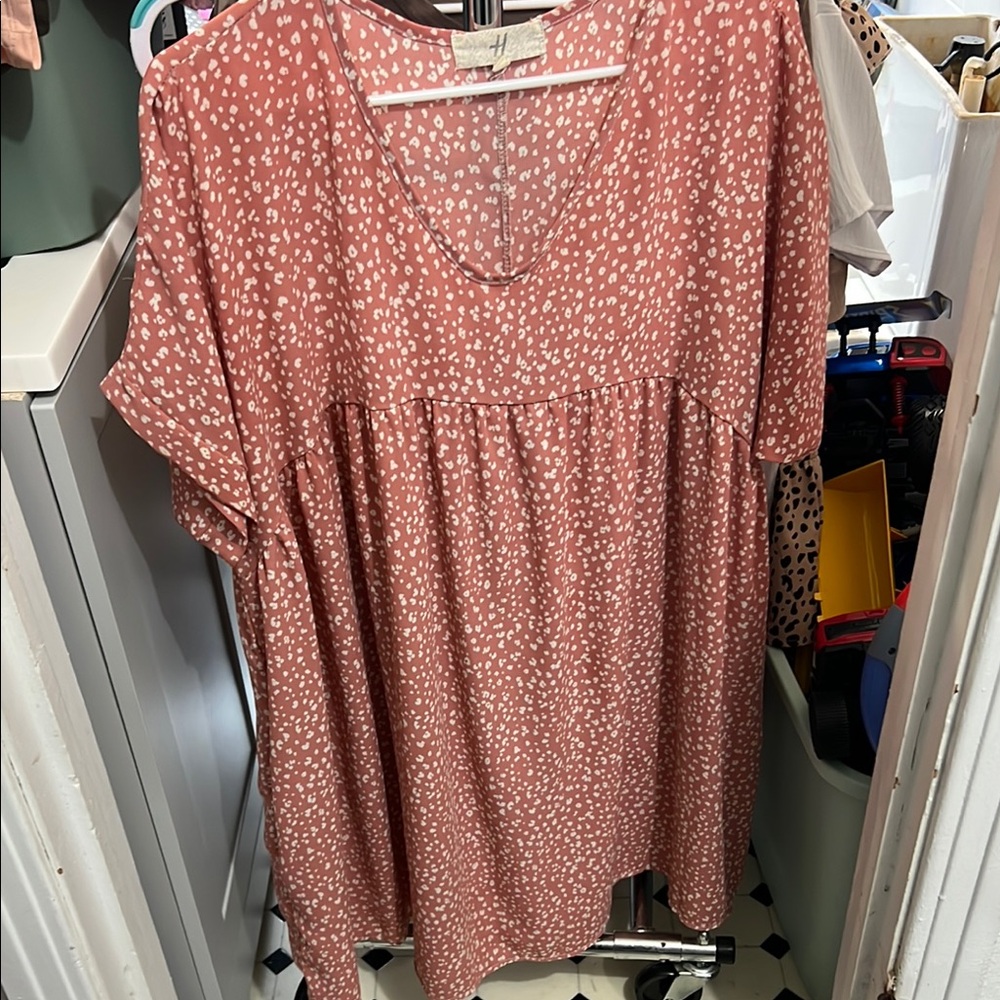 Pink Boxy Midi Dress